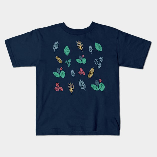 Leaf pattern Kids T-Shirt by AndArte